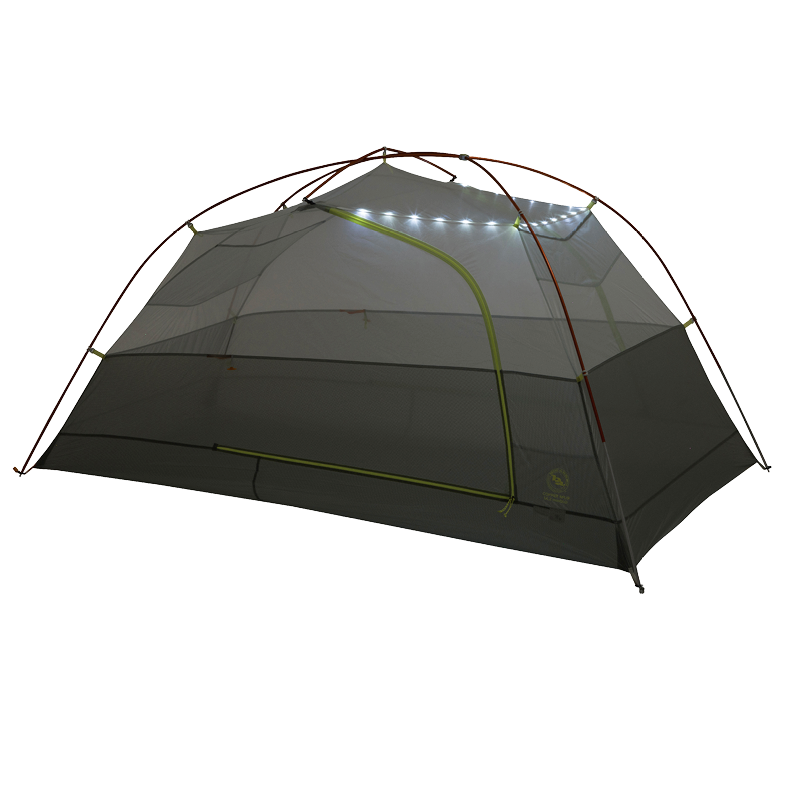 Black Copper Spur UL3 mtnGLO® camping tent with mesh sides on a white background