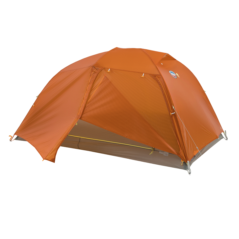 Orange Copper Spur UL3 mtnGLO® camping tent on a white background