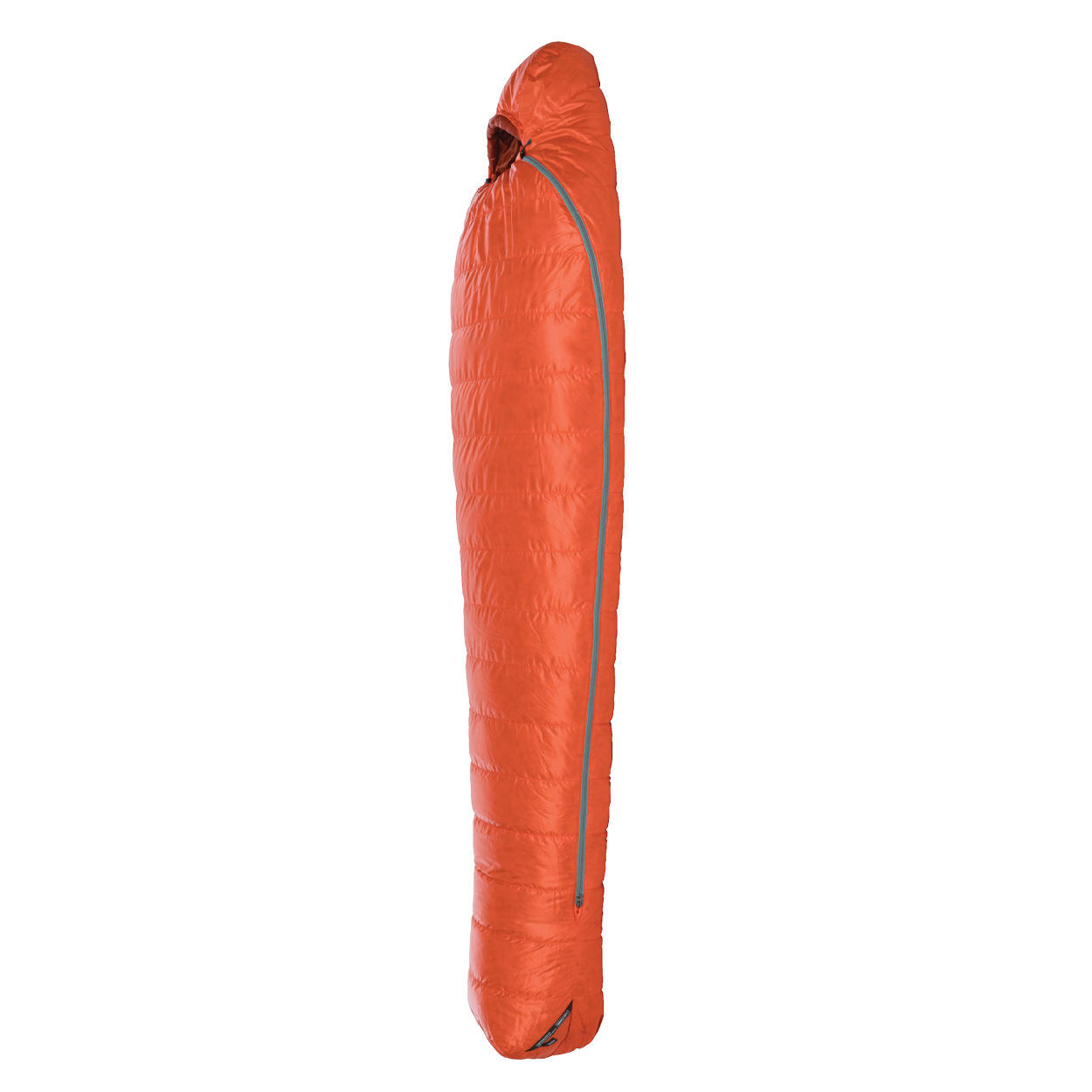 The Big Agnes Returns Greystone 20° is a red, mummy-style sleeping bag with DownTek insulation, a hooded top, and a side zipper—ideal for backpacking adventures.