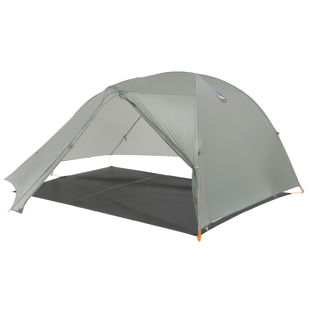 Gray camping tent on a white background