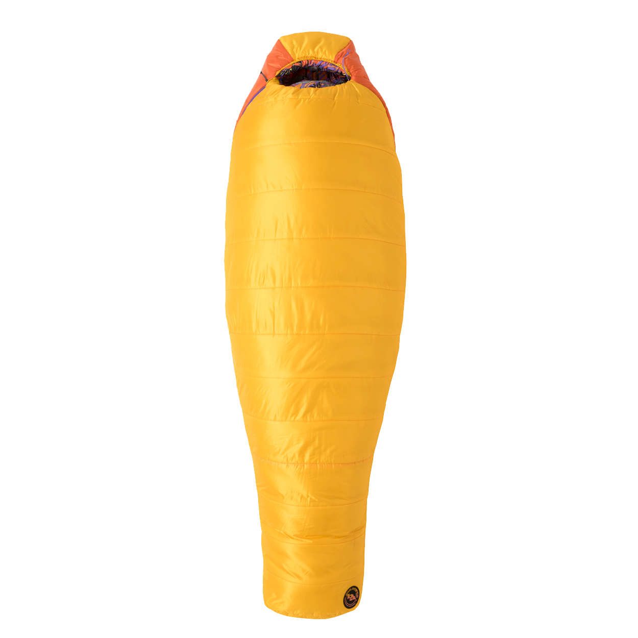 Yellow sleeping bag on a white background